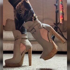 HERVE LEGER Fabiana Platform Ankle Boots size 39